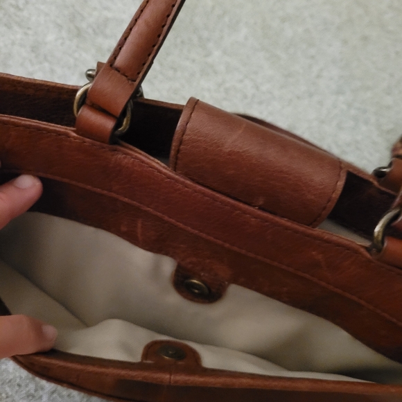 Burgundy brown leather handbag American Leather co - Picture 3 of 7